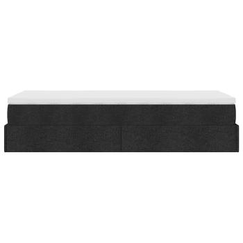 Ottoman-Bett mit Matratze Schwarz 90x200 cm Stoff