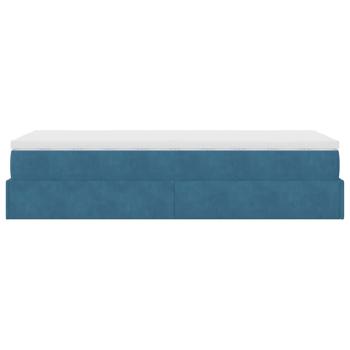 Ottoman-Bett mit Matratze Dunkelblau 80x200 cm Samt