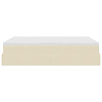 Ottoman-Bett mit Matratze Creme 140x200 cm Stoff