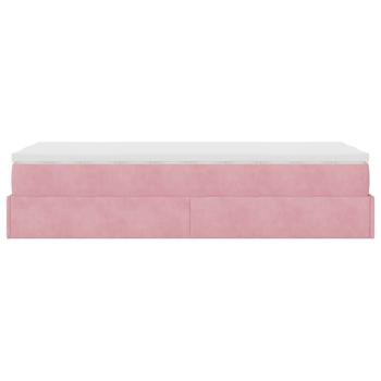 Ottoman-Bett mit Matratze Rosa 90x200 cm Samt
