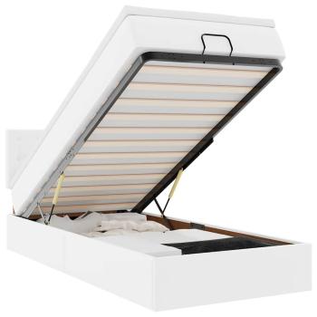 Ottoman-Bett mit Matratze Weiß 80x200 cm Kunstleder