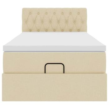 Ottoman-Bett mit Matratze Creme 100x200 cm Stoff