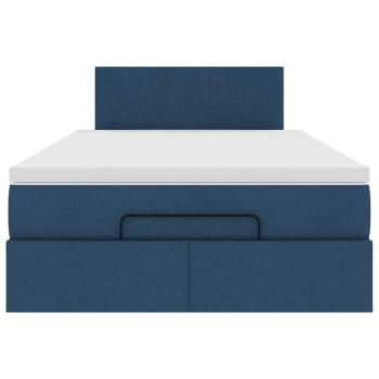 Ottoman-Bett mit Matratze Blau 120x200 cm Stoff