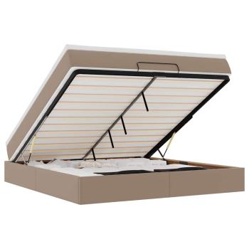 Ottoman-Bett mit Matratze Cappuccino-Braun 180x200cm Kunstleder