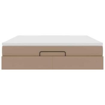 Ottoman-Bett mit Matratze Cappuccino-Braun 180x200cm Kunstleder
