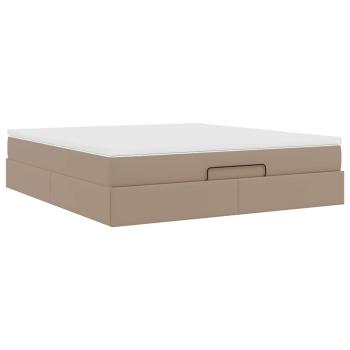 Ottoman-Bett mit Matratze Cappuccino-Braun 180x200cm Kunstleder
