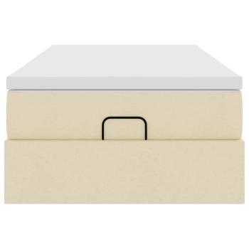 Ottoman-Bett mit Matratze Creme 80x200 cm Stoff