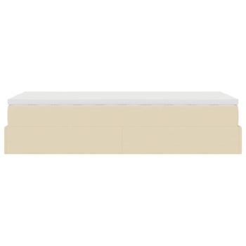 Ottoman-Bett mit Matratze Creme 80x200 cm Stoff