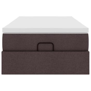 Ottoman-Bett mit Matratze Dunkelbraun 90x200 cm Stoff