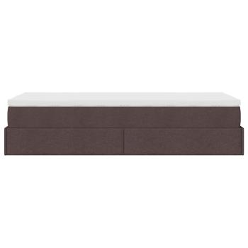 Ottoman-Bett mit Matratze Dunkelbraun 90x200 cm Stoff