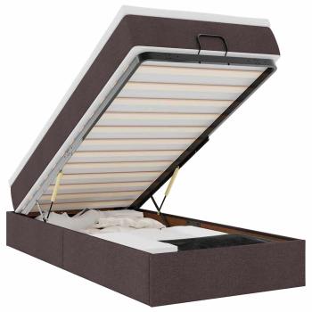 Ottoman-Bett mit Matratze Dunkelbraun 90x190 cm Stoff