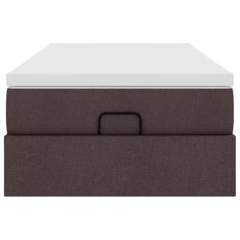 Ottoman-Bett mit Matratze Dunkelbraun 90x190 cm Stoff