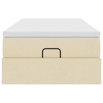 Ottoman-Bett mit Matratze Creme 90x190 cm Stoff