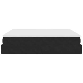 Ottoman-Bett mit Matratzen Schwarz 180x200 cm Samt