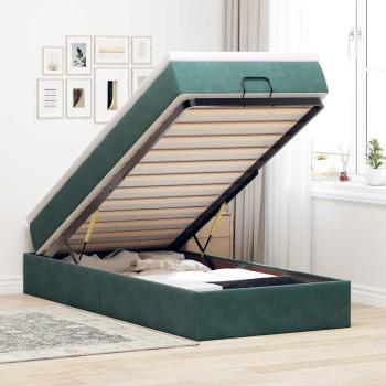 ARDEBO.de - Ottoman-Bett mit Matratze Dunkelgrün 80x200 cm Samt
