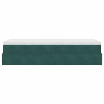 Ottoman-Bett mit Matratze Dunkelgrün 80x200 cm Samt