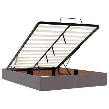 Ottoman-Bett mit Matratze Grau 140x200 cm Kunstleder