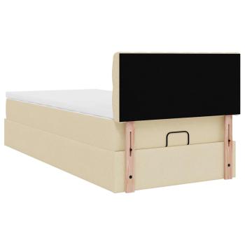 ARDEBO.de - Ottoman-Bett mit Matratze Creme 90x200 cm Stoff