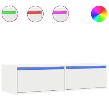 TV-Schrank mit LED-Leuchten Weiß 100x35,5x25 cm