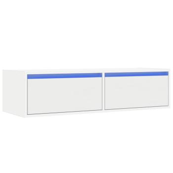 TV-Schrank mit LED-Leuchten Weiß 100x35,5x25 cm