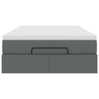 Ottoman-Bett mit Matratze Dunkelgrau 120x200 cm Stoff