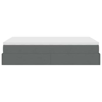 Ottoman-Bett mit Matratze Dunkelgrau 120x200 cm Stoff
