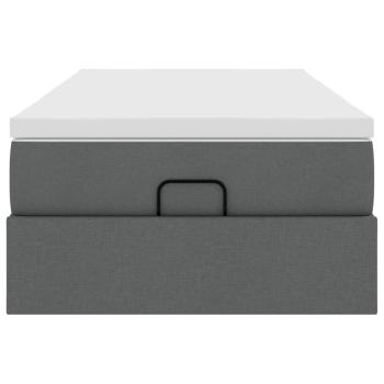 Ottoman-Bett mit Matratze Dunkelgrau 90x190 cm Stoff