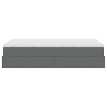 Ottoman-Bett mit Matratze Dunkelgrau 120x190 cm Stoff
