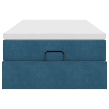 Ottoman-Bett mit Matratze Dunkelblau 90x200 cm Samt
