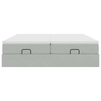 Ottoman-Bett mit Matratzen Hellgrau 200x200 cm Samt