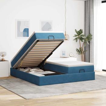ARDEBO.de - Ottoman-Bett mit Matratzen Dunkelblau 180x200 cm Samt