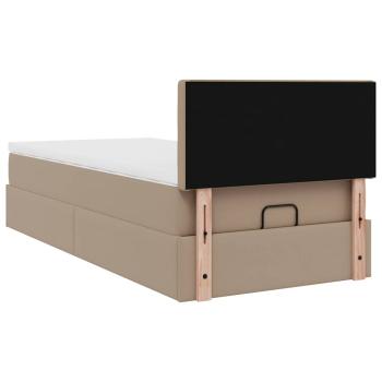 ARDEBO.de - Ottoman-Bett mit Matratze Cappuccino-Braun 100x200cm Kunstleder
