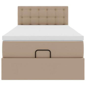 Ottoman-Bett mit Matratze Cappuccino-Braun 100x200cm Kunstleder