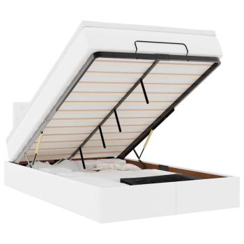 Ottoman-Bett mit Matratze Weiß 120x200 cm Kunstleder