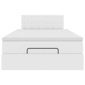 Ottoman-Bett mit Matratze Weiß 120x200 cm Kunstleder