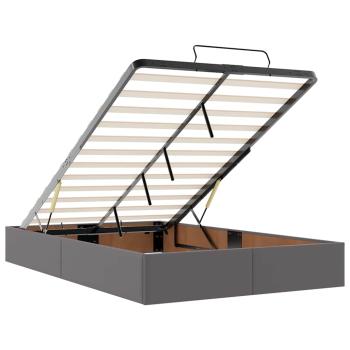 Ottoman-Bett mit Matratze Grau 120x200 cm Kunstleder