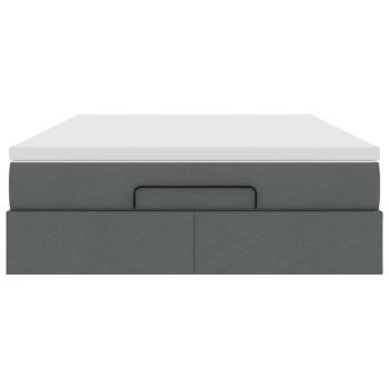 Ottoman-Bett mit Matratze Dunkelgrau 140x200 cm Stoff