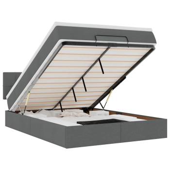 Ottoman-Bett mit Matratze Schwarz 140x200 cm Stoff