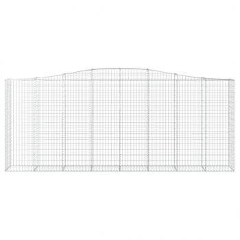 Gabionen mit Hochbogen 5 Stk. 400x50x160/180cm Verzinktes Eisen