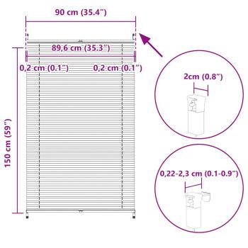 Verdunklungsplissee 90×150 cm Weiß