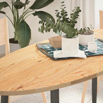 ARDEBO.de - Tischplatte 140x60x2 cm Massivholz Eiche Oval