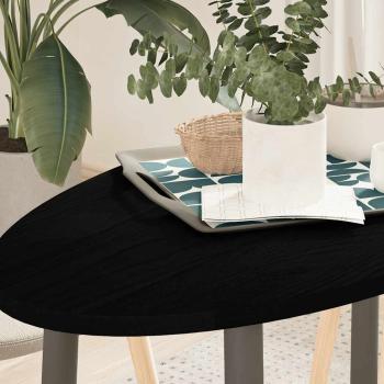 ARDEBO.de - Tischplatte Dunkelbraun 100x50x2 cm Massivholz Eiche Oval