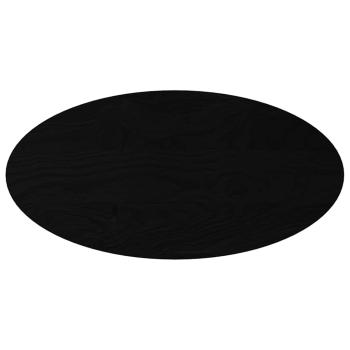 Tischplatte Dunkelbraun 100x50x2 cm Massivholz Eiche Oval