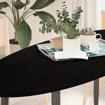 ARDEBO.de - Tischplatte Dunkelbraun 140x60x2 cm Massivholz Eiche Oval