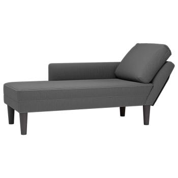 ARDEBO.de - Chaiselongue mit Kissen Dunkelgrau Cordstoff