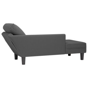 Chaiselongue mit Kissen Dunkelgrau Cordstoff