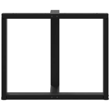 Esstischbeine T-Form 2 Stk. Schwarz 100x35x(72-73) cm Stahl