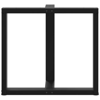 Esstischbeine T-Form 2 Stk. Schwarz 70x35x(72-73) cm Stahl