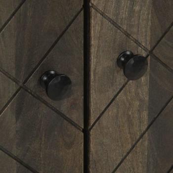 Sideboard Schwarz 60x33x75 cm Massivholz Mango