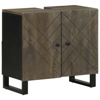 ARDEBO.de - Waschbeckenunterschrank Schwarz 62x33x58 cm Massivholz Mango